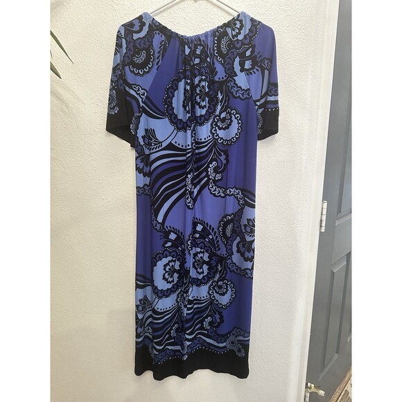 Olivia Matthews Dress Womens 16 Career Office Midi Shift Sheath Shades Of‎ Blue - Picture 8 of 14